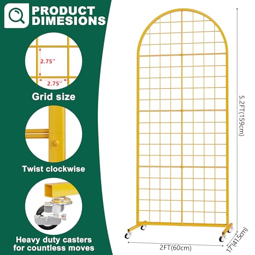 Aseem Metal Grid Wall Panels Display Stand Gold Movable 2x5.2FT, 1PCS - color: Gold, size: 5.2 FT
