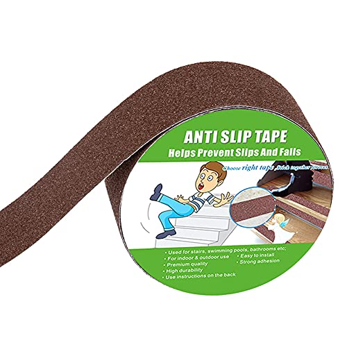 Yorwe Anti Slip Tape for Stairs & Ramps, Traction Grip (2" x 190", Brown) - color: Brown, size: 2" Width x 190" Long