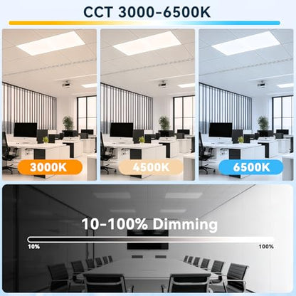 AIKVSXER 2x4 LED Flat Panel Light with App & Wireless Switch Control 2Pack