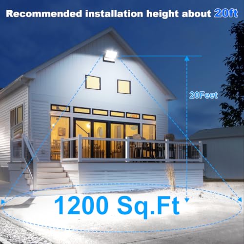 Juyace 4 Pack 120W LED Outdoor Wall Lights Exterior Flood Light Photocell - size: 120W/4Pack-With Photocell