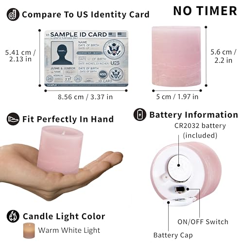 FURORA LIGHTING Pink Marble Real Wax Votive LED Candles, 6-Pack - color: Pink Flat Top, Real Wax