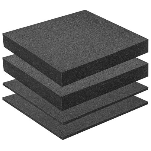 4 Pack Polyurethane Foam Sheet 12 x 12 x 2 Inch 12 x 12 x 0.4 Inch