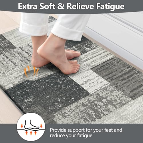 LOKHOM Kitchen Floor Mat, Cushioned Anti Fatigue Runner Rug 24x59 Grey - color: Grey