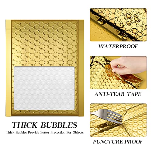Fuxury Gold Bubble Mailers 6x10 "50 Pack Durable Metallic Bubble Envelopes - color: Gold, size: 6x10" 50PC