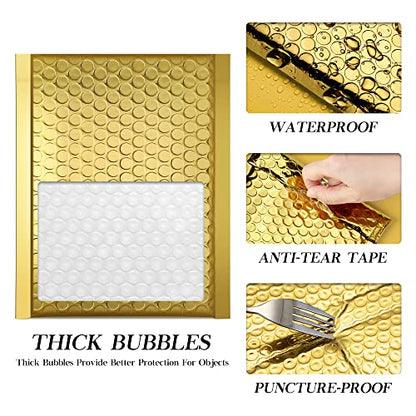 Fuxury Gold Bubble Mailers 6x10 "50 Pack Durable Metallic Bubble Envelopes - color: Gold, size: 6x10" 50PC
