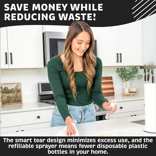 Stainless Steel Paper Towel Holder with Spray Pump – One-Handed Tear, SMART Traction System, 5 oz Sprayer Bottle, Heavy Duty Suction Cups, Weighted Base, Kitchen Towel Dispenser for Countertop Use - color: Silver