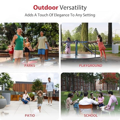 Leisure Craft 32 Gallon Commercial Outdoor Trash Can, Metal, Made in USA - color: Gray