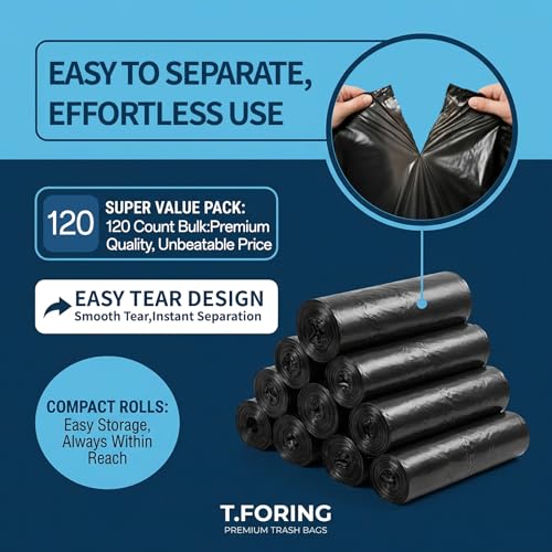 40-45 Gallon Trash Bags Unscented, 35'' x 40'', Black, 120 Count - color: 40-45 Gallon | 120 Count, size: 120 Count(pack of 1)