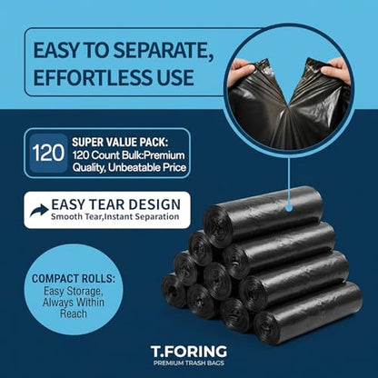 30-35 Gallon Trash Bags Unscented, 32'' x 37'', Black, 120 Count - color: 30-35 Gallon | 120 Count, size: 120 Count(pack of 1)