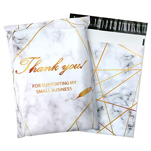 100 Pack Poly Mailers 10x13, Cute Packaging Envelope Mailers Polymailers Packaging for Small Business, Shipping Bags for Clothing Boutique Supplies with Self Seal Strip (Marble) - color: Marble