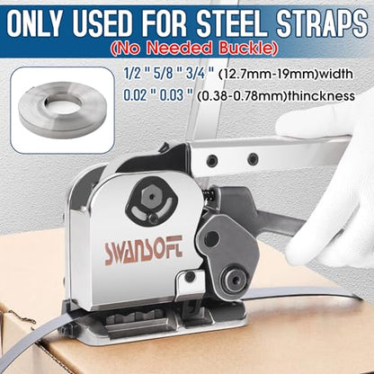 SWANSOFT Steel Banding Strapping Kit Metal Steel Banding Tool Packing