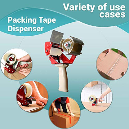 APQ Industrial Packing Tape Dispenser for 2" Tape. Side Loading Tape Gun. Heavy Duty Hand Tape Gun. Lightweight and Portable for Commercial Packaging, Shipping, Moving, Carton and Box Sealing. - size: 2"