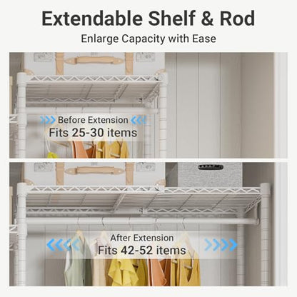 VIPEK X3 Plus Large Expandable Closet Rack Wardrobe Closet Organizer White - color: White, size: X3 Plus