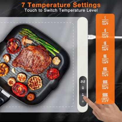 FYY Extra Long Warming Mat for Food, Rapid and Full Surface Heating Gray - color: Gray, size: XXX Large Size: 45"x15"