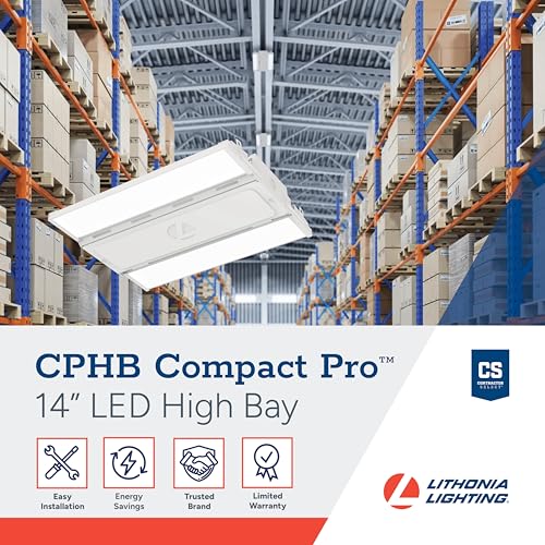 Lithonia Lighting Compact Pro LED High Bay Light 18000 Lumens 5000K MVOLT - color: 18000 Lumens, 5000K, size: 14.4-Inch