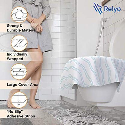 Relyo Disposable Toilet Seat Cover for Travel – 20 Pack with Covers Wrapped in Sets of 2, Non-Flushable Liners, Fits Most Seats – Kids, Toddlers, Adults (Waves, 20) - color: Waves