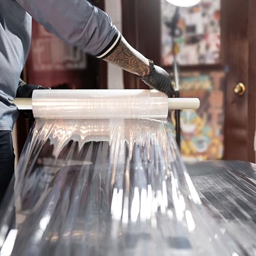 PSBM Dark Blue Stretch Wrap with Handles, 8 Rolls 20 Inch x 1000 Feet 80 Gauge, Heavy Duty Plastic Wrap Industrial Strength Shrink Film for Moving, Packing & Shipping - size: 8 Rolls, style: Blue
