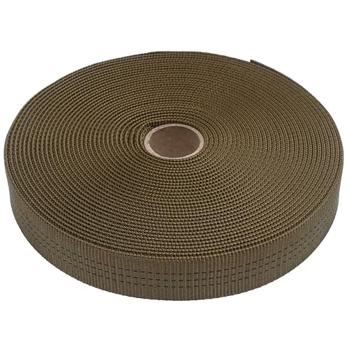 GM CLIMBING 1 inch Nylon Tubular Webbing Tape CE UIAA Certified 4000lb Heavy Duty for Climbing Rescue Rope Works Survival Outdoor General Purposes - color: Coyote Brown, size: 30 ft
