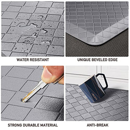 HappyTrends Kitchen Floor Mat - 4/5 Inch Thick Anti-Fatigue Kitchen Rug - color: Grey, size: 54"L x 22"W x 0.8"Th