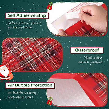 Yexiya 32 Pcs Christmas Bubble Mailers 8.3 x 9.3 Inch Christmas Padded Envelopes Self Adhesive Shipping Bags Holiday Mailing Envelopes Waterproof Postal Bag for Xmas Mailing Packaging (Vintage Style)