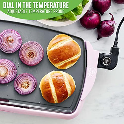 GreenLife 20" Extra Large Electric Griddle, Pink - color: Soft Pink