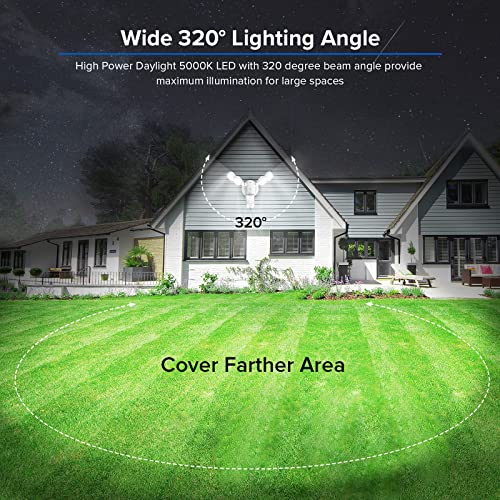 SANSI 30W 4000LM Motion Sensor Outdoor Lights, 5000K 400W Equiv Security Lights, 4 Modes LED Wired Flood Lights Outdoor 320° Wide Angle for House Garage Yard Patio Soffit IP65 Weatherproof - size: 4000LM