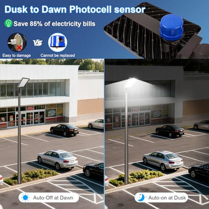 240W Parking Lot Light 36000LM 5000K Dusk to Dawn Pole Mount 4Pack - size: 240W/5000K/4Pack