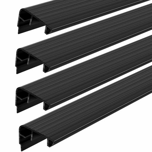 4 Pcs 36" L Fixed Vinyl Sill Threshold Cap 1-5/32 Inches High, Black - color: Black, size: 1-5/32,36 Inch