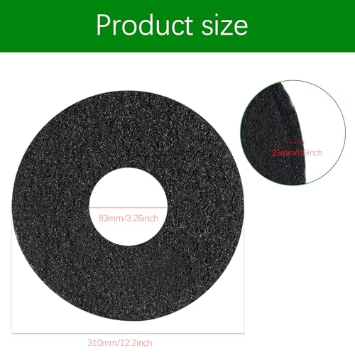 12" Scrubbing Disc for Oreck ORB550MC Orbiter Floor Machine,Commercial Black Floor Scrubber Pads 437.071 for Deep Clean Concrete,Dirt,Stains and Paint Splatte,Stripping Wax or Finish(2 Pack)