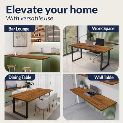 Howizz 60 x 30 in. Solid Wood Table Top, Teak Stained Acacia Desktop for Standing Desk/Office Tabletop/Countertop, 1in. Thick - color: 1 - Teak Look, size: 60"L x 30"W x 1"Th