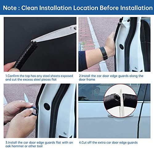 Car Door Edge Guards 64Ft(20M) Universal Rubber U Shape Edge Trim, Black - color: Black, size: 64 ft