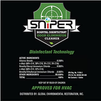 SNiPER Hospital Disinfectant, Odor Eliminator & All-Purpose Cleaner, 1 Gallon, Pallet of 144 Gallons - size: 128 Fl Oz (Pack of 144)
