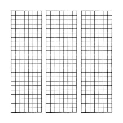 Bonnlo 6' x 2' Wire Grid Panel for Retail Display Gridwall, Wire Grid Wall Display Rack, 3-Pack Black