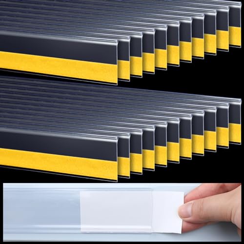 Fainne 150 Pcs Shelf Label Strips, 1.25" H X 48" L, White - color: White, size: 1.25"H X 48"L