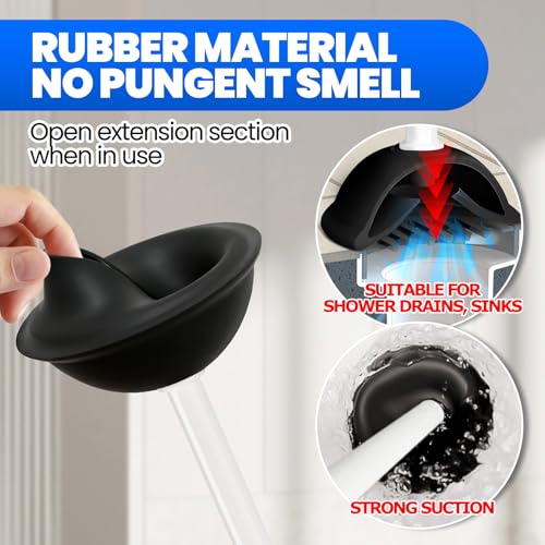 4in1 Toilet Plunger and Brush Set - Home Bathroom Cleaning Tools - color: Dark Grey