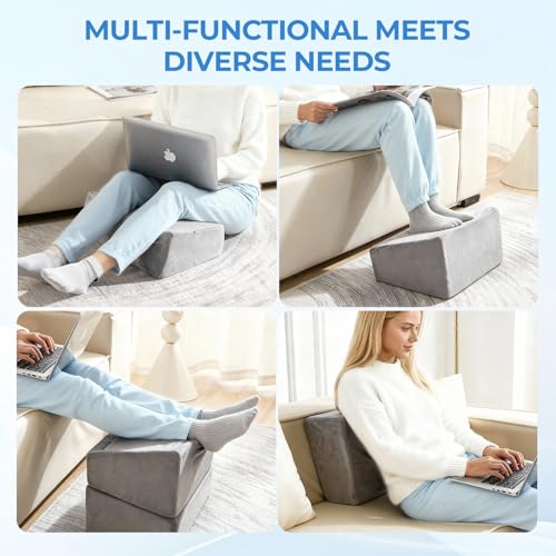 3-Level Adjustable Foot Rest for Under Desk at Work, Grey, 17x11.2x17 Inch - color: Gray