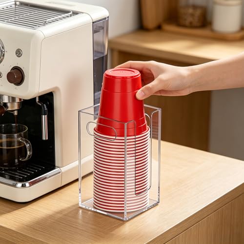 Cup Dispenser, Wall Mount Cup Holder Fits Cups Up to 14 oz - color: Medium