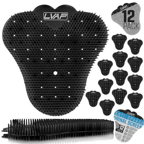 LVAP Urinal Screen Deodorizer (12-Pack) - Anti-Splash Urinal Cakes, Toilet Deodorizer, Urinal Screens for Commercial Restrooms, 5,000 Flushes, Citrus Scent - color: Black 12pcs, size: 1 Count (Pack of 12)