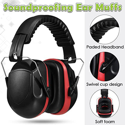 Yunsailing 4 Pack Ear Muffs for Noise Reduction - color: Red and Black