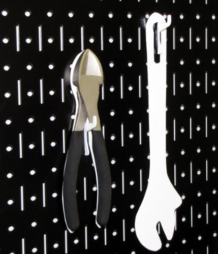 Wall Control Metal Pegboard Utility Tool Storage Kit with Black Pegboard and Black Accessories - color: Black