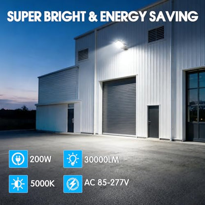 200W LED Parking Lot Light Trunnion Mount 30000LM 5000K 3Pack - size: 200W/Trunnion/3PC