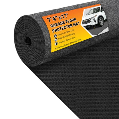 Garage Floor Mat 7'4"x17' Garage Mats for Floor Under Car,Absorbent Oil - size: Garage Floor Mat 7'4'' x 17'-1PK