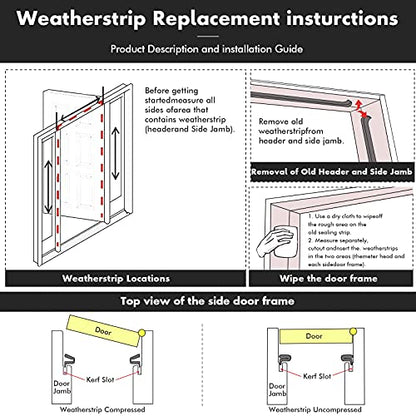 BBTO Weather Stripping Door Window Seal V-Shaped Foam Kerf,150 Feet,Black - color: Black, size: 150 Feet