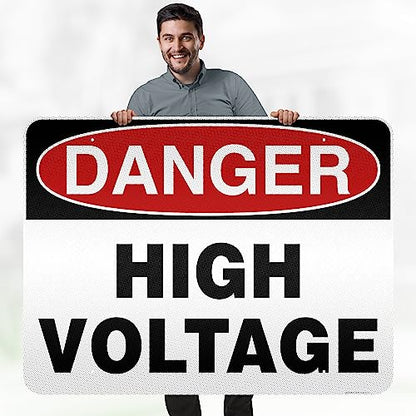 Danger High Voltage Sign, 36x48 Inches, Reflective, Rust Free DiBound, Fade - size: 36x48 - DiBound Reflective