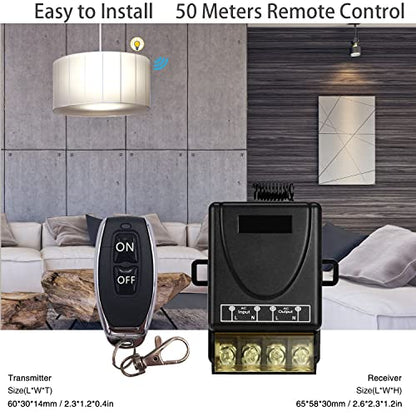 DieseRC 433Mhz Wireless Remote Control Switch AC 110V 120V 240V 220V 30A Relay Receiver with 2 Transmitters for Light Water Pump Household Appliances Farm Irrigation and Electrical Equipment - color: with 2 Transmitters