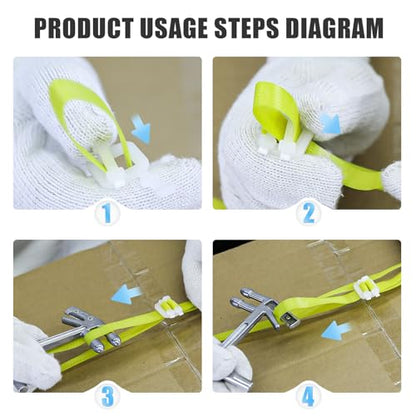 Heavy Duty Banding Strapping kit Contain 1/2" x3200" Polypropylene Packaging Straps & 100 Plastic Clips 20 Edge Protectors Tensioner with Cutter Too Glove - size: PP-kit