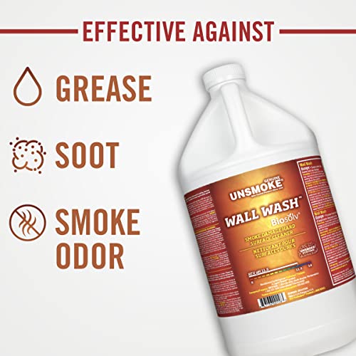 Wall Wash with Biosolv, Smoke Damage Degreaser, 1 Gallon - size: 128 Fl Oz (Pack of 1)