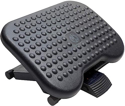 HUANUO Adjustable Foot Rest for Under Desk with Massage Surface and Tilt - color: Black, size: 17.13X13.19 Inch
