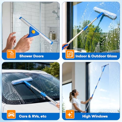 ALOTIKI 9Pcs Window Cleaning Kit with 3 Gal Cleaning Bucket & 81" Squeegee