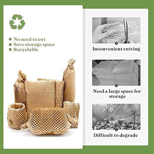Honeycomb Packing Paper, 15" x 262' Honeycomb Cushioning Wrap Roll for Moving Shipping Packaging Gifts, Recyclable Honeycomb Paper Moving Supplies Bubble Paper Wrapping Protective Roll Khaki - size: 15" x 262'